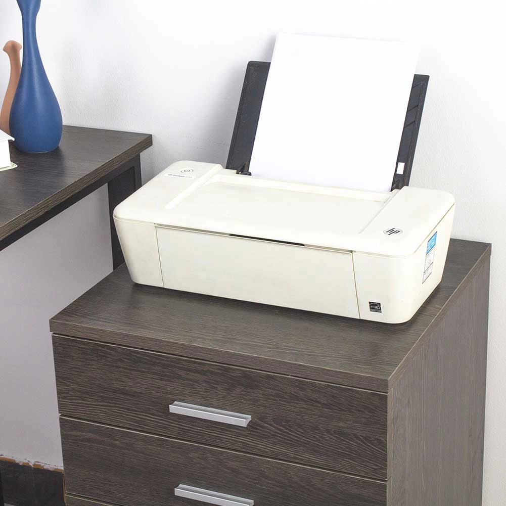 Cassettiera Scrivania Ufficio Legno MDF Mobiletto Stampante 3 Cassetti Moro