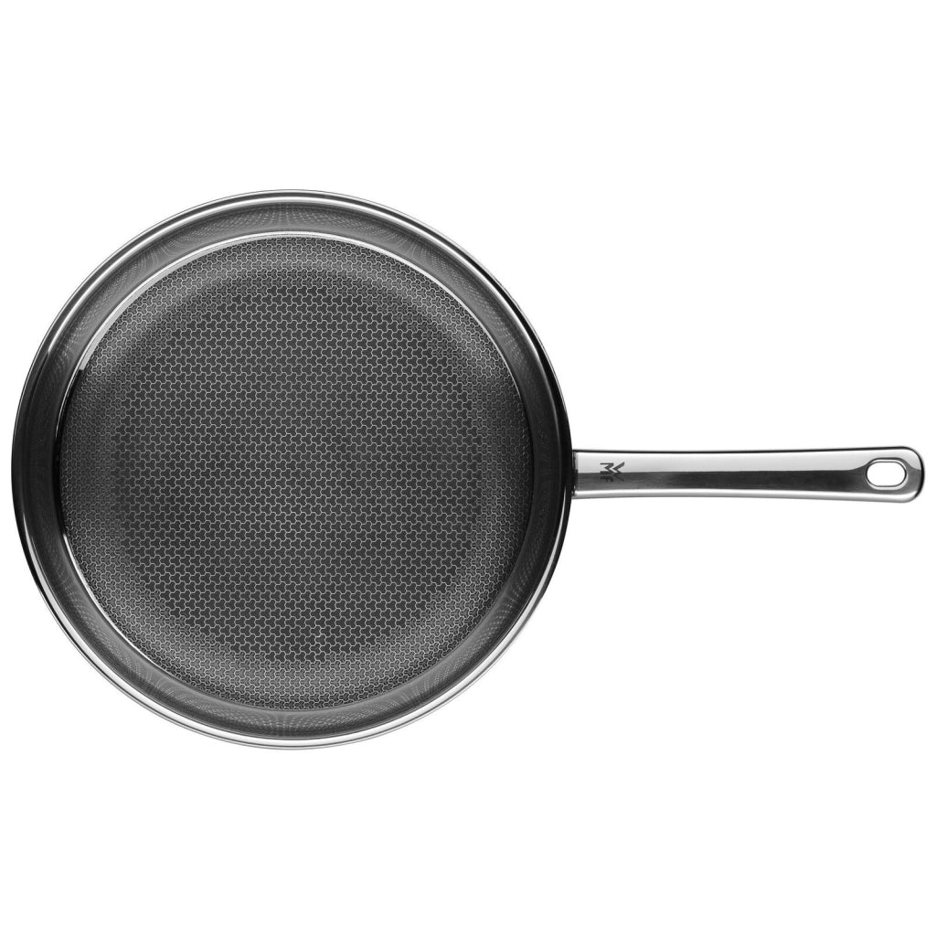 WMF 1756286411 Profi Resist Padella in Acciaio Inossidabile con Rivestimento Antiaderente a Nido d'Ape PermaDur Diametro 28 cm colore Nero e Acciaio inox