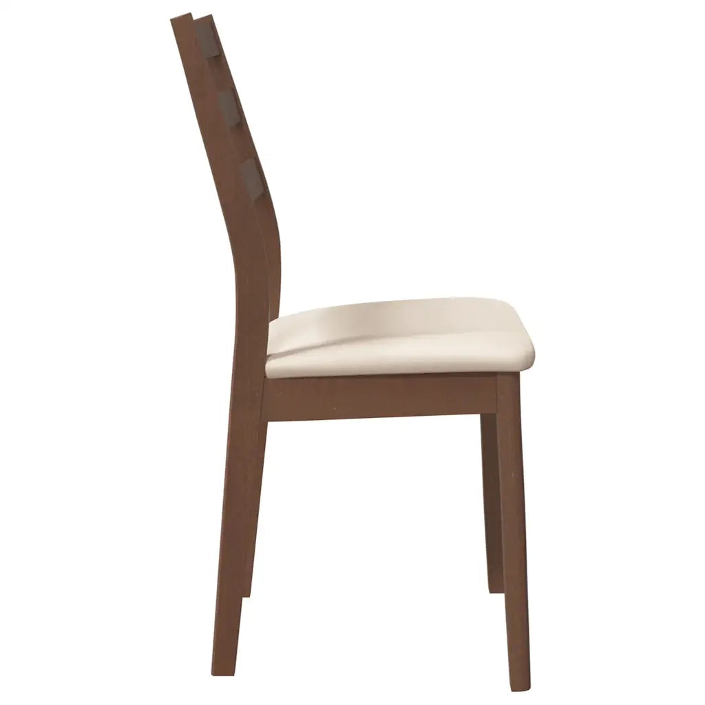 vidaXL Sedie da Pranzo con Cuscini 2pz Marrone Legno Massello di Hevea
