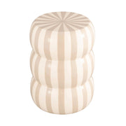 Tavolino da salotto in acciaio smaltato a righe, 46cm, beige
