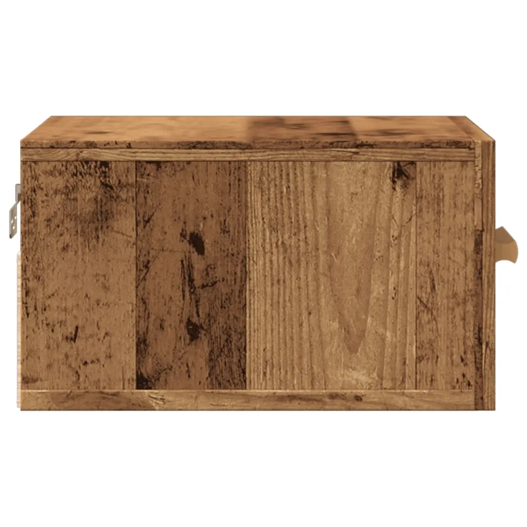 Comodino | Armadio da Notte | Mobiletto da notte a Muro Legno Antico 35x35x20 cm
