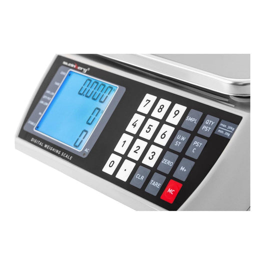 Bilancia contapezzi 30 kg / 1 g LCD batteria 72 h acciaio inox plastica 14_0000596