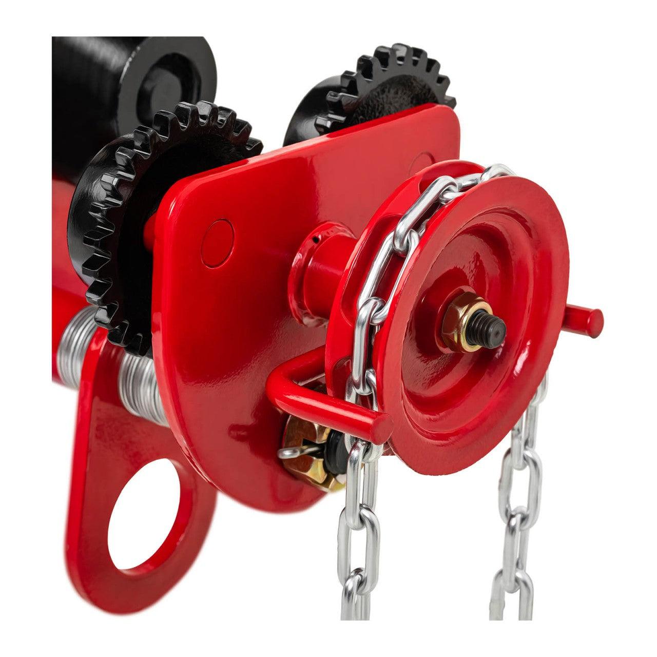 Carrello per paranco 1000 kg larghezza ferro 77 - 133 mm con catena 14_0000988