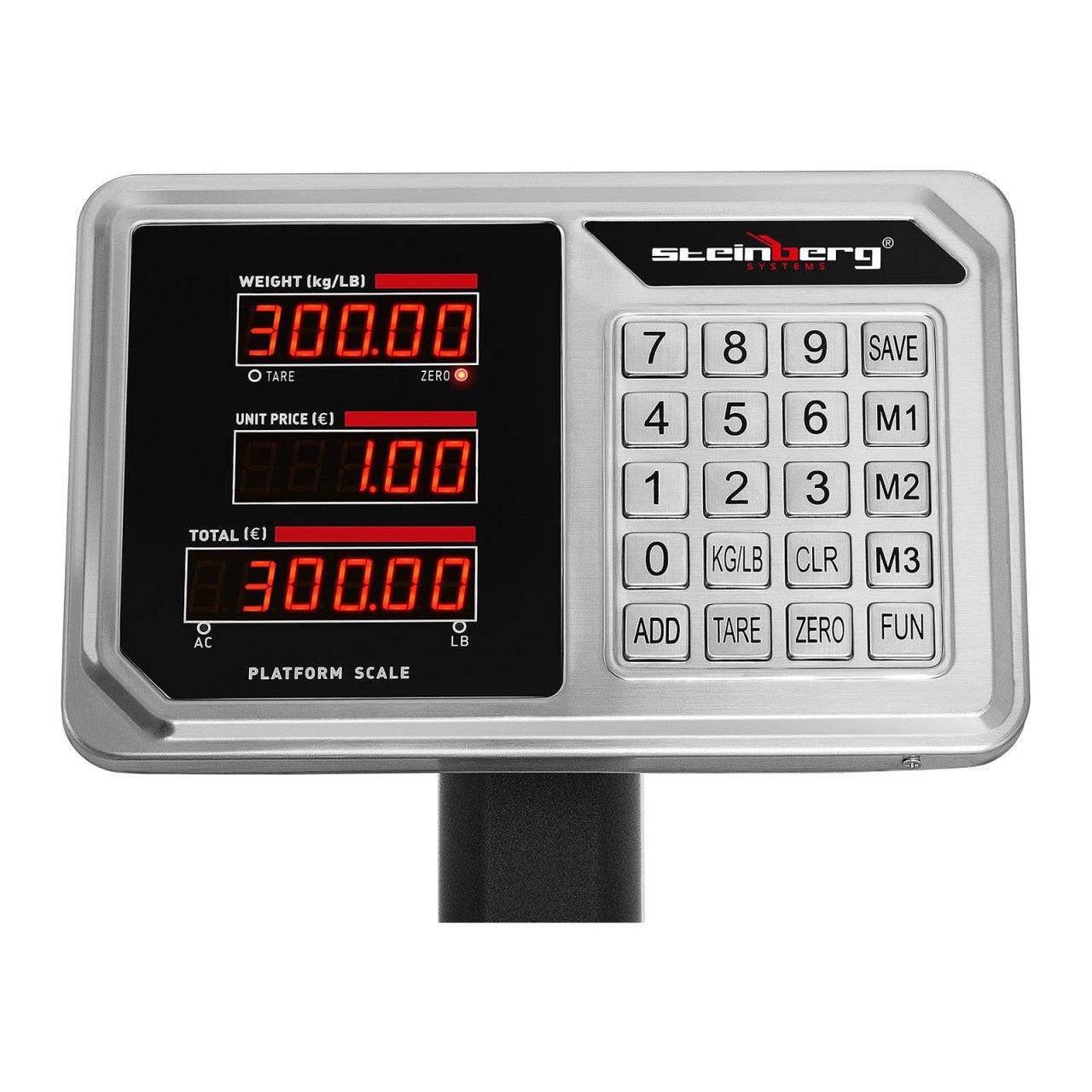 Bilancia a piattaforma 300 kg / 50 g - 50 x 40 cm acciaio inox 14_0000643