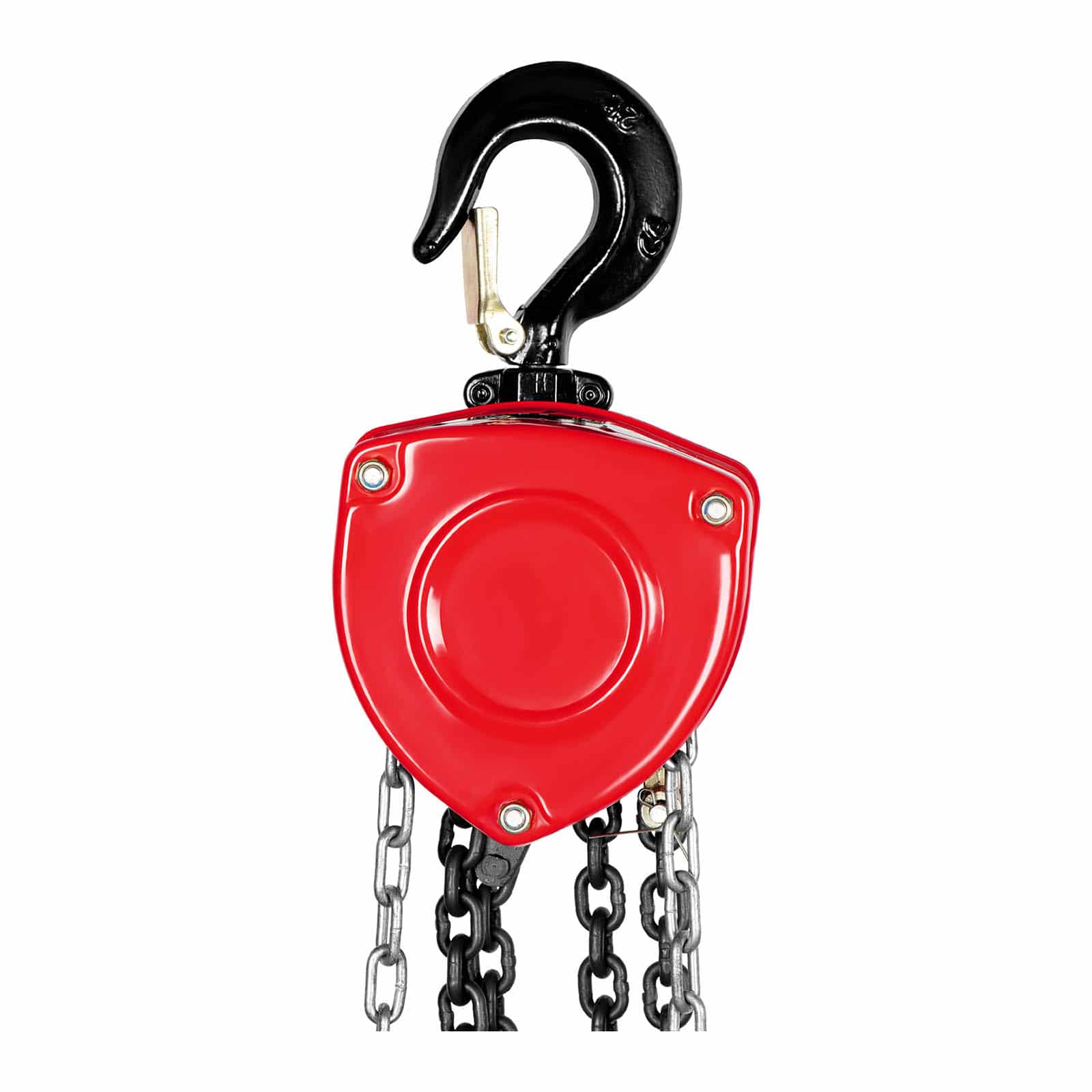 Paranco a catena meccanico manuale con puleggia 2 tonnellate (capacità di carico: 2.000 kg, altezza di sollevamento: 6 m, materiale: acciaio al carbonio, cromato, maglie della catena: 6 mm,) 14_0007155