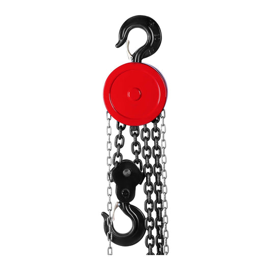 Paranco a catena meccanico manuale con puleggia 2 tonnellate (capacità di carico: 5.000 kg, altezza di sollevamento: 3 m, materiale: acciaio al carbonio, cromato, maglie della catena: 10 mm) 14_0007156