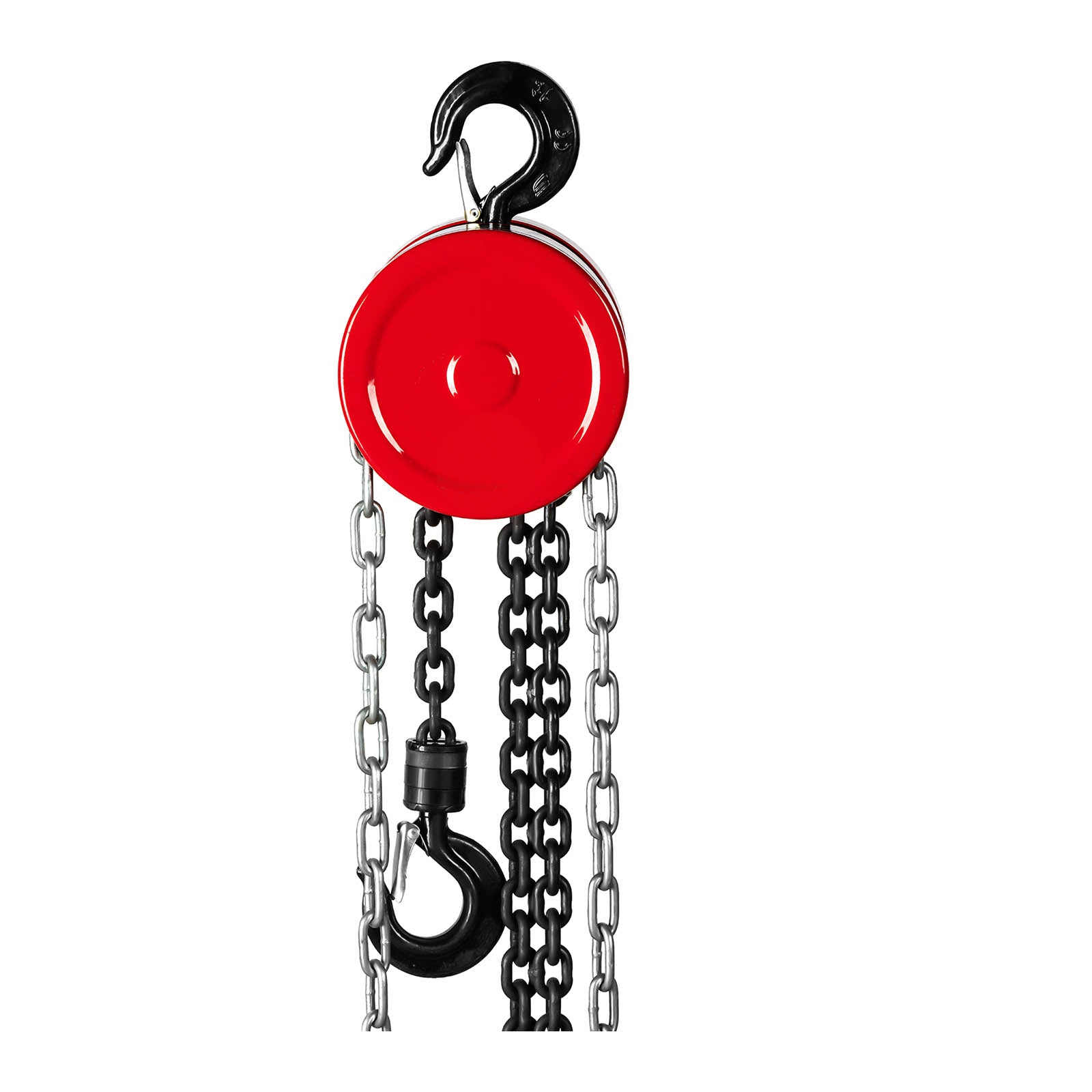 Paranco a catena meccanico manuale con puleggia 1 tonnellata (capacità di carico: 1.000 kg, altezza di sollevamento: 6 m, materiale: acciaio al carbonio, cromato, maglie della catena: 6 mm) 14_0007157