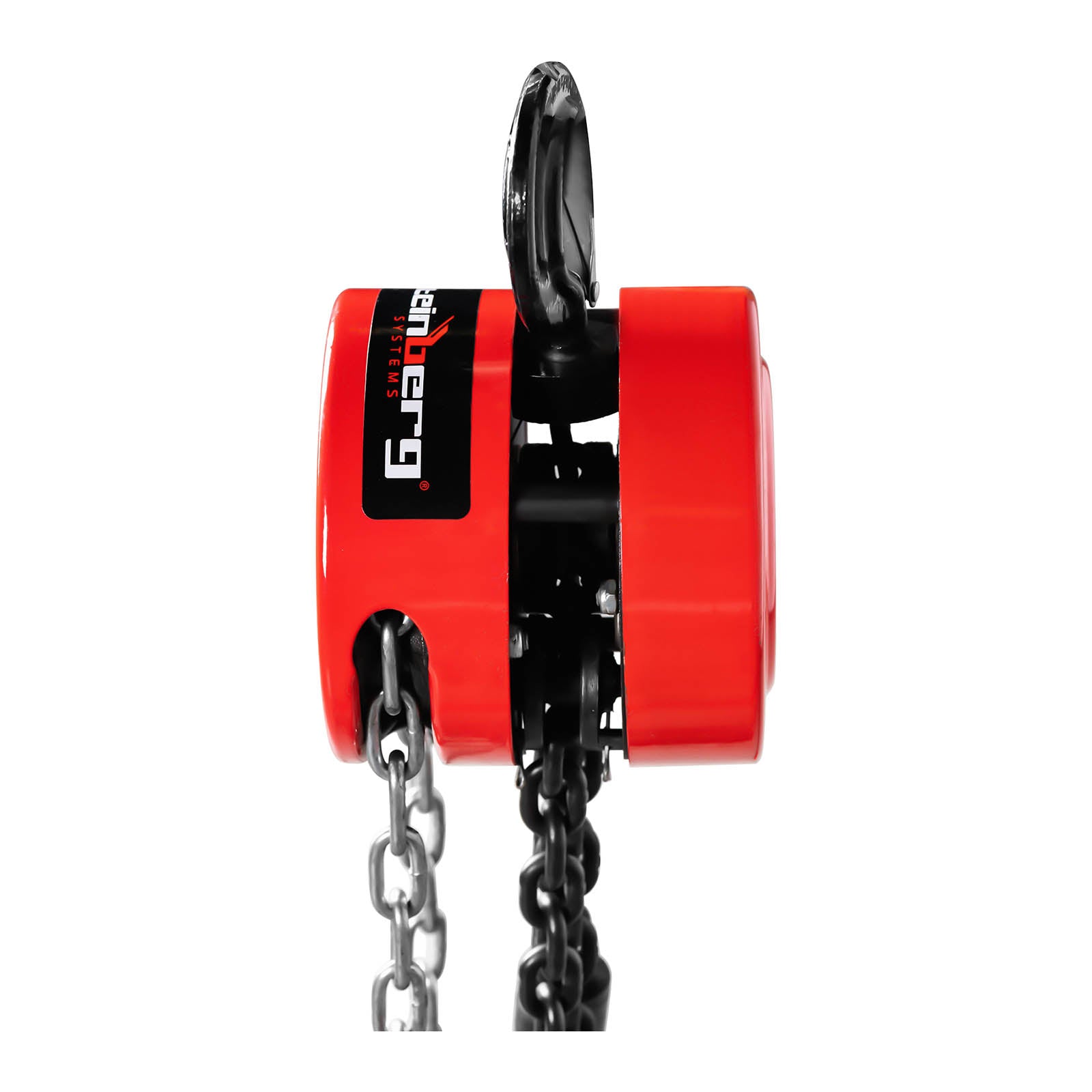 Paranco a catena meccanico manuale con puleggia 1 tonnellata (capacità di carico: 1.000 kg, altezza di sollevamento: 6 m, materiale: acciaio al carbonio, cromato, maglie della catena: 6 mm) 14_0007157