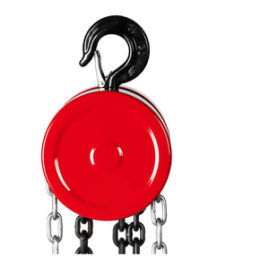 Paranco a catena meccanico manuale con puleggia 1 tonnellata (capacità di carico: 1.000 kg, altezza di sollevamento: 6 m, materiale: acciaio al carbonio, cromato, maglie della catena: 6 mm) 14_0007157