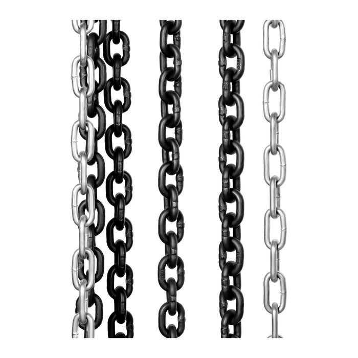 Paranco a catena meccanico manuale con puleggia 2 tonnellate (capacità di carico: 2.000 kg, altezza di sollevamento: 5 m, materiale: acciaio al carbonio, cromato, maglie della catena: 6 mm) 14_0007161