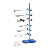 Supporto da laboratorio con pinza per buretta, 2 pinze e 3 anelli 14_0005773