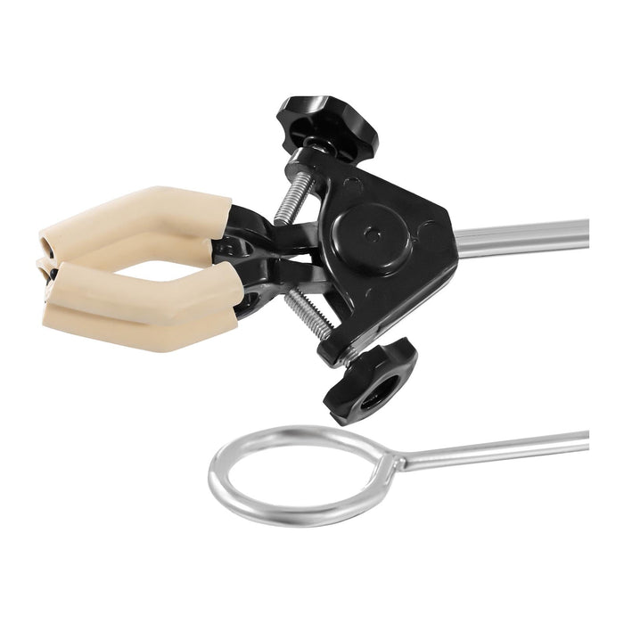 Supporto da laboratorio con pinza per buretta, 2 pinze e 3 anelli 14_0005773
