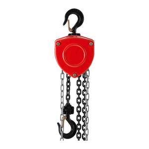 Paranco a catena meccanico manuale con puleggia 1 tonnellata (capacità di carico: 1.000 kg, altezza di sollevamento: 6 m, materiale: acciaio al carbonio, cromato, maglie della catena: 6 mm) 14_0007168