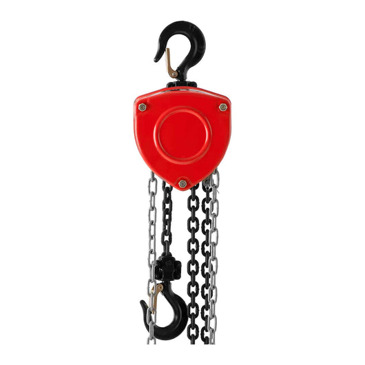 Paranco a catena meccanico manuale con puleggia 1 tonnellata (capacità di carico: 1.000 kg, altezza di sollevamento: 6 m, materiale: acciaio al carbonio, cromato, maglie della catena: 6 mm) 14_0007168