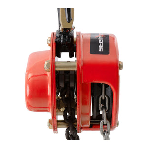 Paranco a catena meccanico manuale con puleggia 1 tonnellata (capacità di carico: 1.000 kg, altezza di sollevamento: 6 m, materiale: acciaio al carbonio, cromato, maglie della catena: 6 mm) 14_0007168