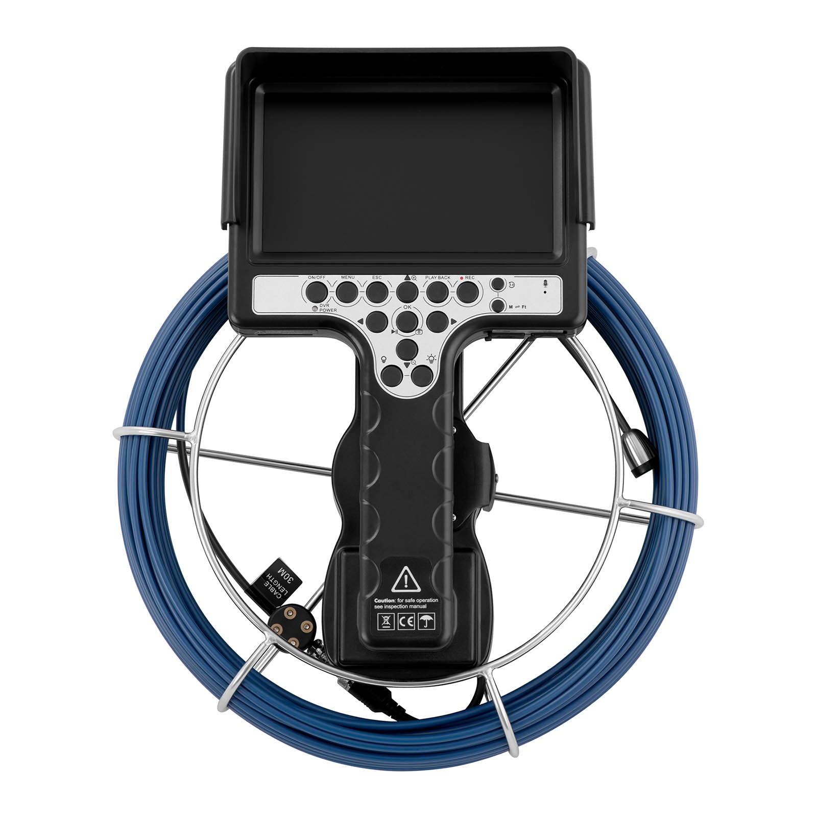 Telecamera per ispezione tubi Telecamera per endoscopio Telecamera per ispezione tubi Telecamera per tubi 30 m 12 LED Schermo da 7 pollici 14_0005475