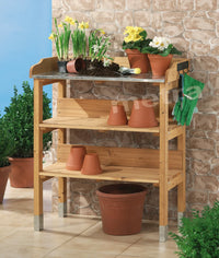 Tavolo da piantagione con piastra di zinco