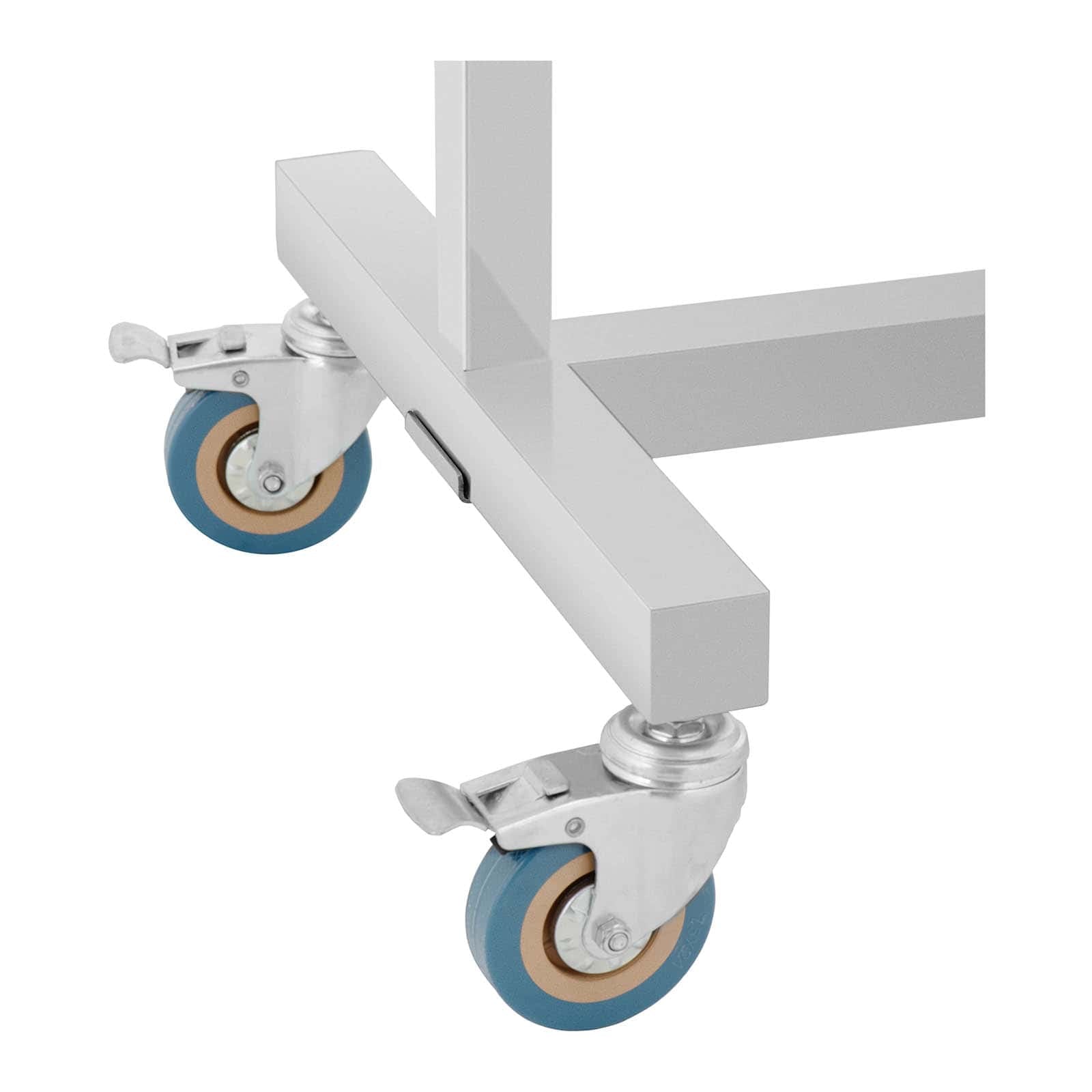 Tavolo Mayo - su rotelle - 600 x 400 mm - regolabile in altezza - acciaio inox / gomma 14_0007640