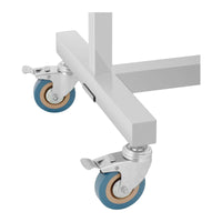 Tavolo Mayo - su rotelle - 600 x 400 mm - regolabile in altezza - acciaio inox / gomma 14_0007640