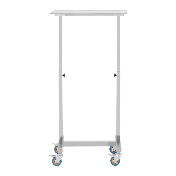 Tavolo Mayo - su rotelle - 600 x 400 mm - regolabile in altezza - acciaio inox / gomma 14_0007640