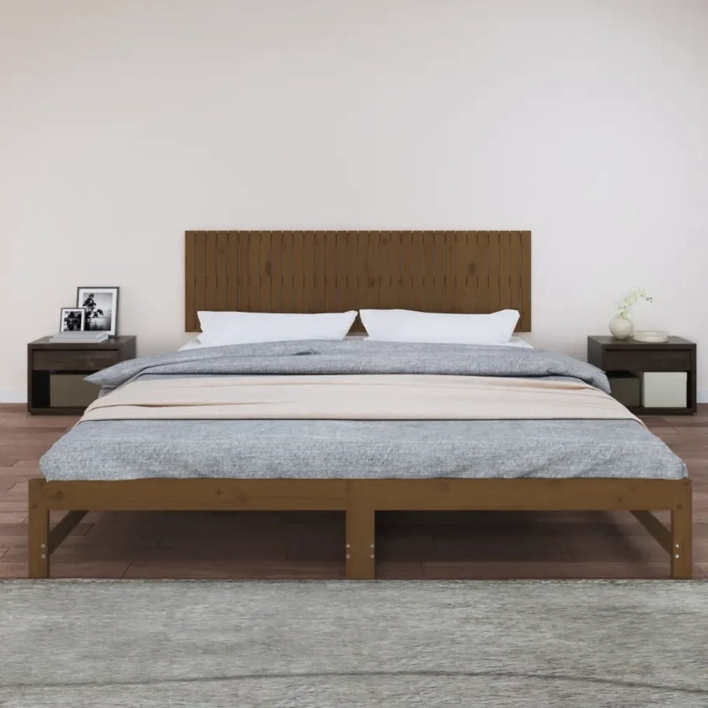 Testiera da Parete Ambra 204x3x60 cm in Legno Massello di Pino