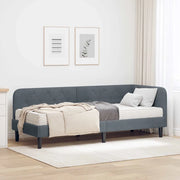 Cornice del letto ad angolo Grigio scuro 80 x 200 cm Velluto