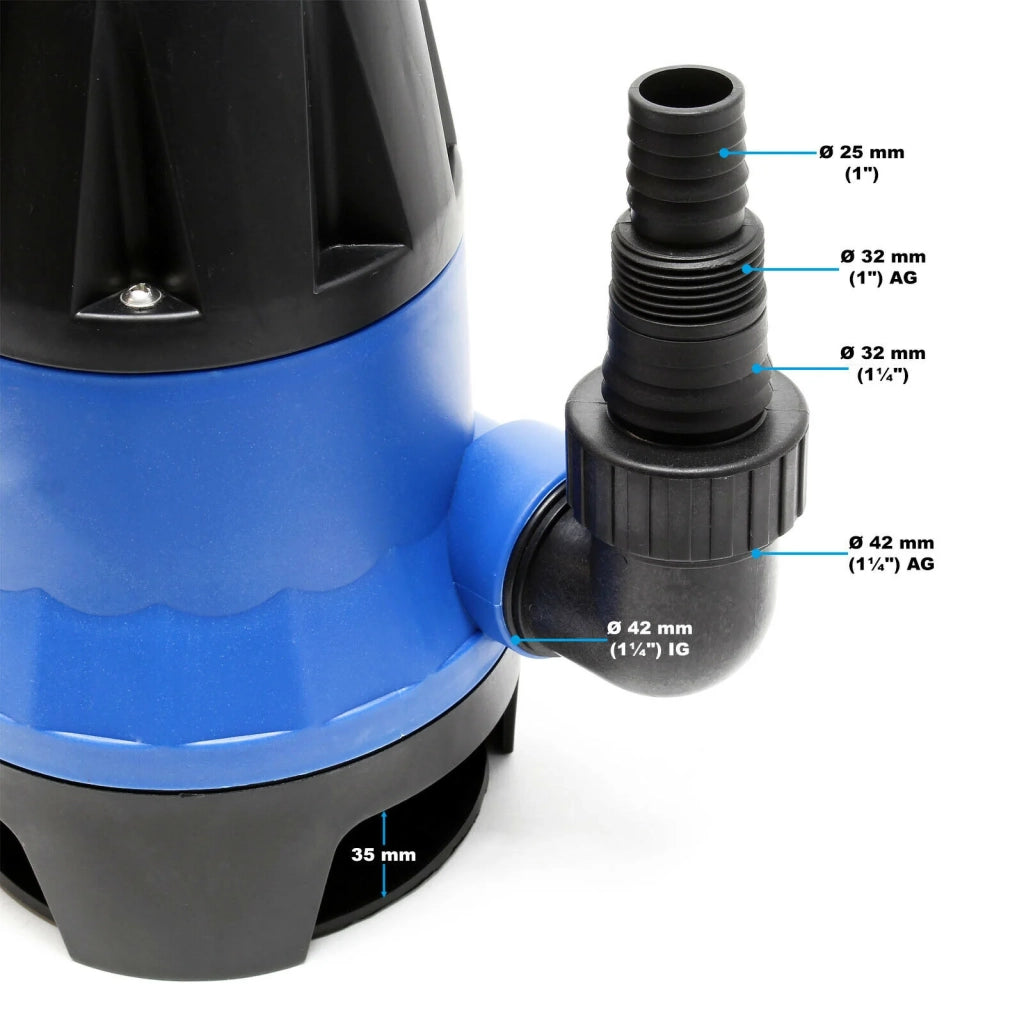 Pompa sommergibile per acque reflue da 400 Watt 7500 l/h per giardino pozzo drenaggio e scarico - Blu - 16_0000624