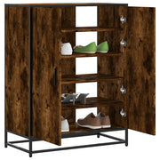 vidaXL Scarpiera Rovere Fumo 75x38x97,5 cm Legno Multistrato Metallo