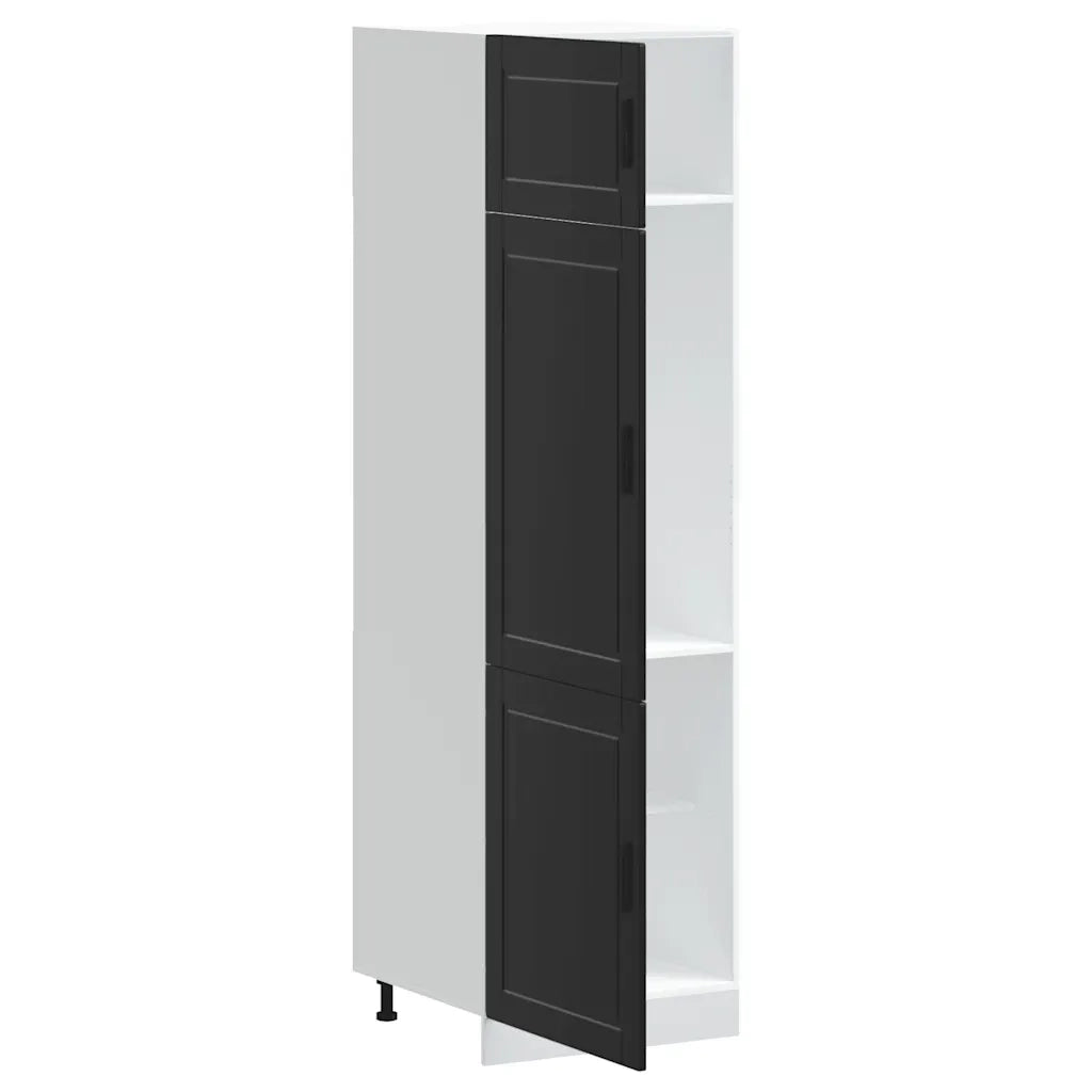 Mobile da cucina Porto con ampio spazio contenitivo 60 x 57 x 207 cm in legno composito nero 02_0050413