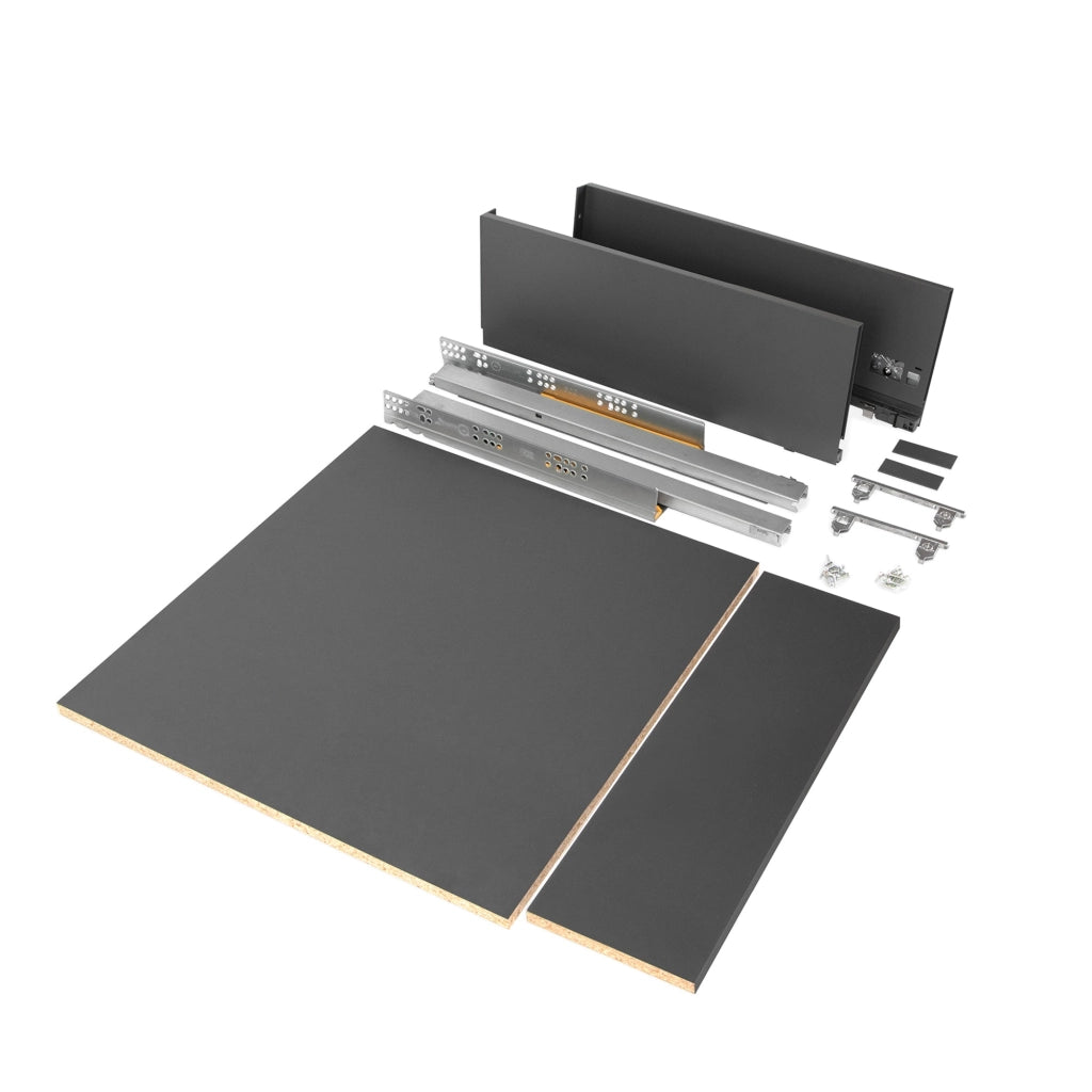 Kit Cassetto Vertex di H 178 mm con Pannelli Inclusi Larghezza 600 Grigio Antracite V Emuca