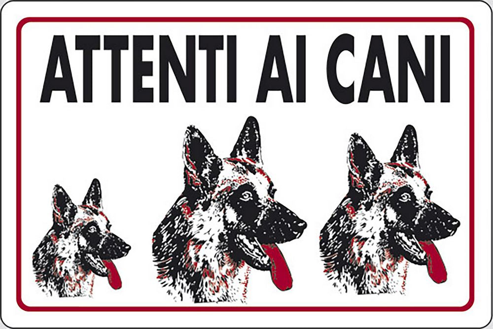 Cartello Attenti ai Cani abitazioni privati 30CMx20CM