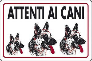 Cartello Attenti ai Cani abitazioni privati 30CMx20CM