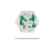Sottopentola in ceramica decorato Sciatori