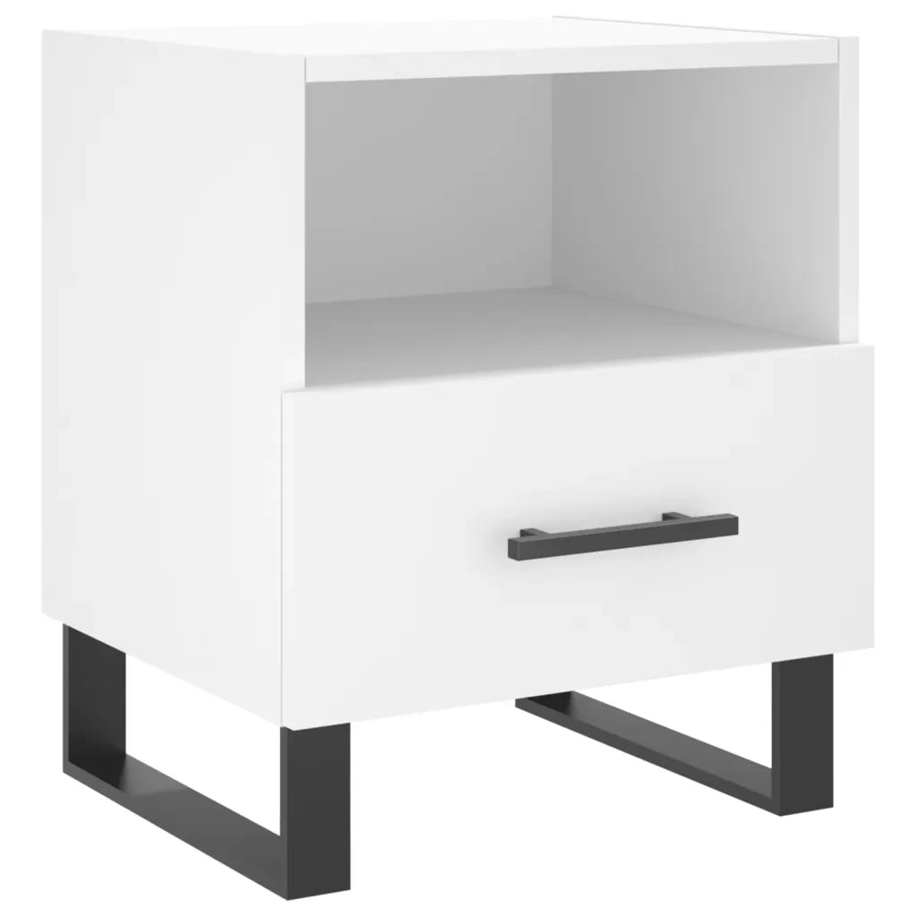 Comodino Bianco 40x35x47,5 cm in Legno Multistrato 827484