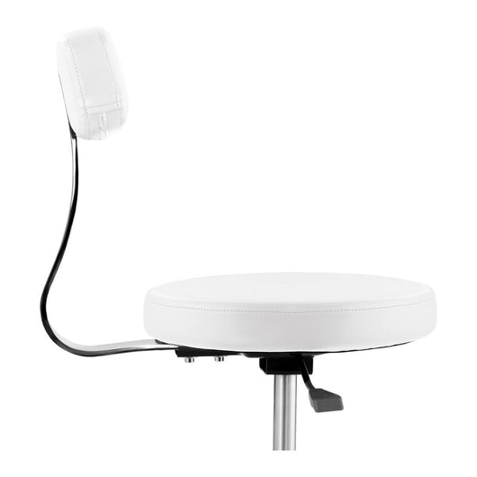 Sgabello su ruote con schienale bianco 14_0003742