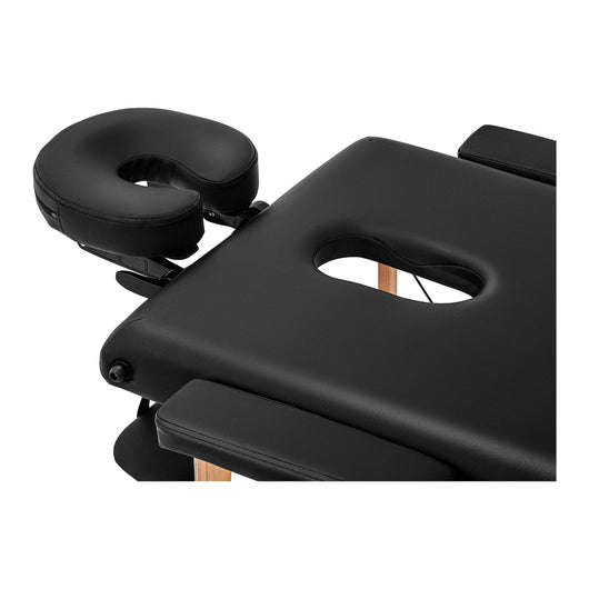 Lettino da massaggio pieghevole professionale portatile in legno per casa mobile in faggio nero PVC 227 kg cm sacco nero 14_0003640