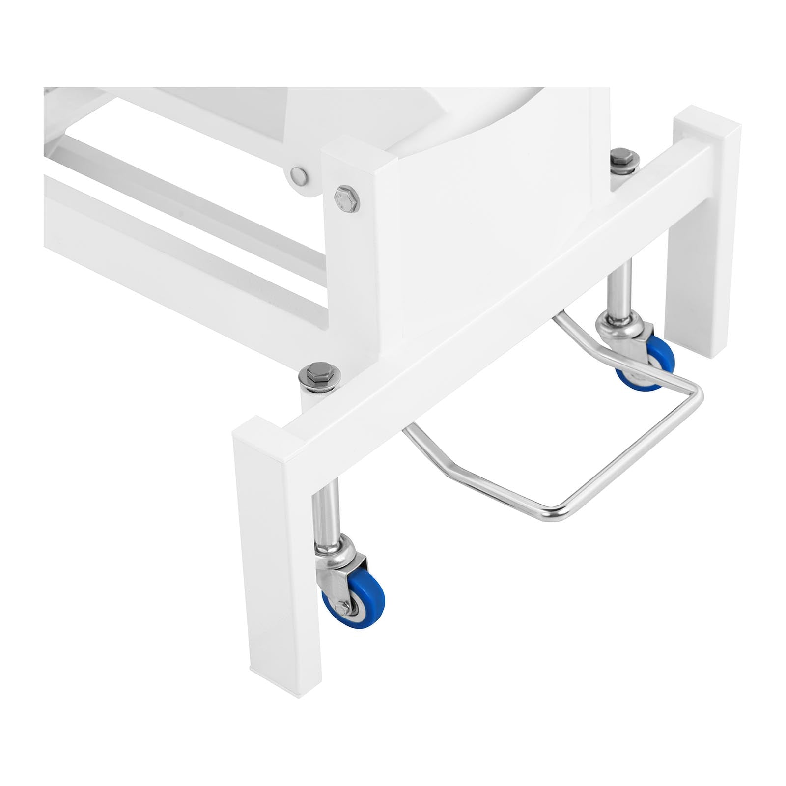 Lettino da massaggio professionale struttura in metallo rivestimento in PU bianco 14_0003631