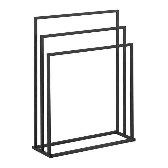 Porta asciugamani da terra in acciaio a 3 barre (3 barre, larghezza 65 cm, portata 6 kg, grigio scuro) 14_0004421