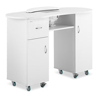 Tavolo manicure 120 x 503 x 803 cm con ventosa e poggiamani bianco 14_0007708