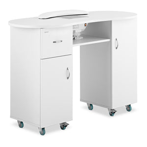 Tavolo manicure 120 x 503 x 803 cm con ventosa e poggiamani bianco 14_0007708