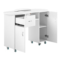 Tavolo manicure 120 x 503 x 803 cm con ventosa e poggiamani bianco 14_0007708