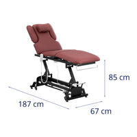 Lettino da massaggio - 3 motori - 250 kg - nero vino rosso 14_0007760