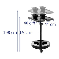 Carrello per parrucchiere - 10 kg - da 635 a 1020 mm - vassoio 400 x 400 mm 14_0007829