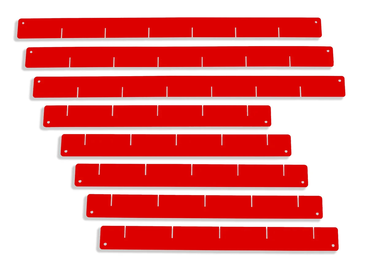 Divisori per cassetti, rossi - set, per carrelli da officina