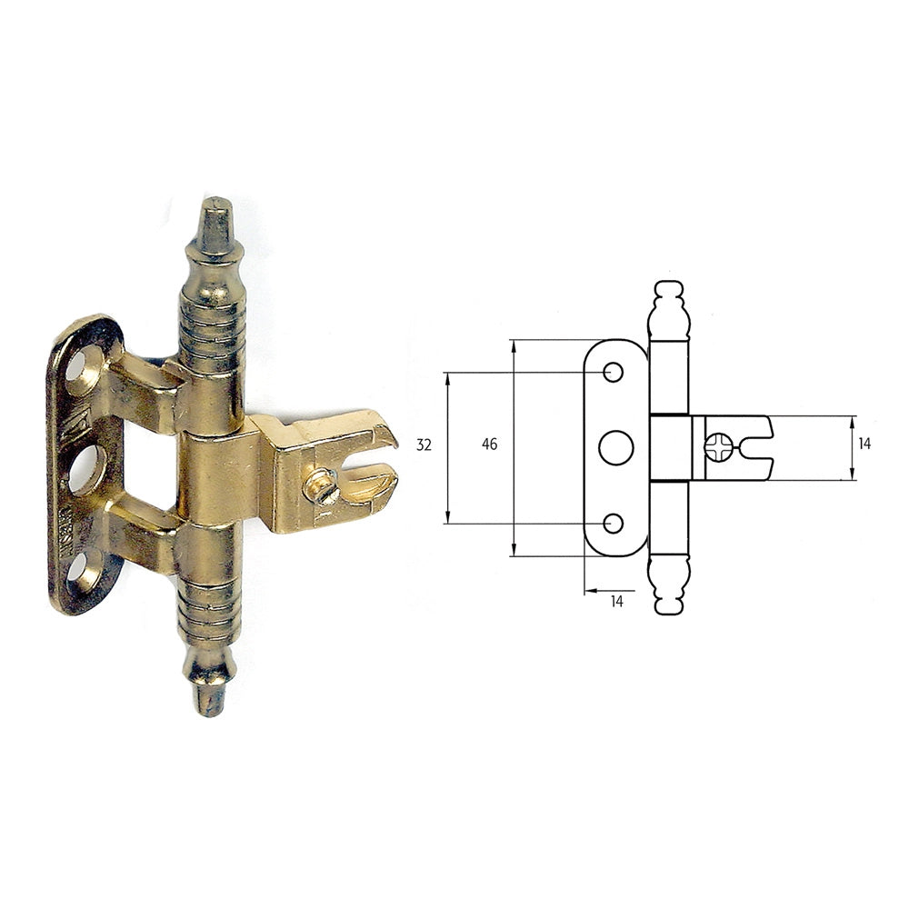 CERNIERA PER MOBILI 'A0113' oro- 2 pezzi