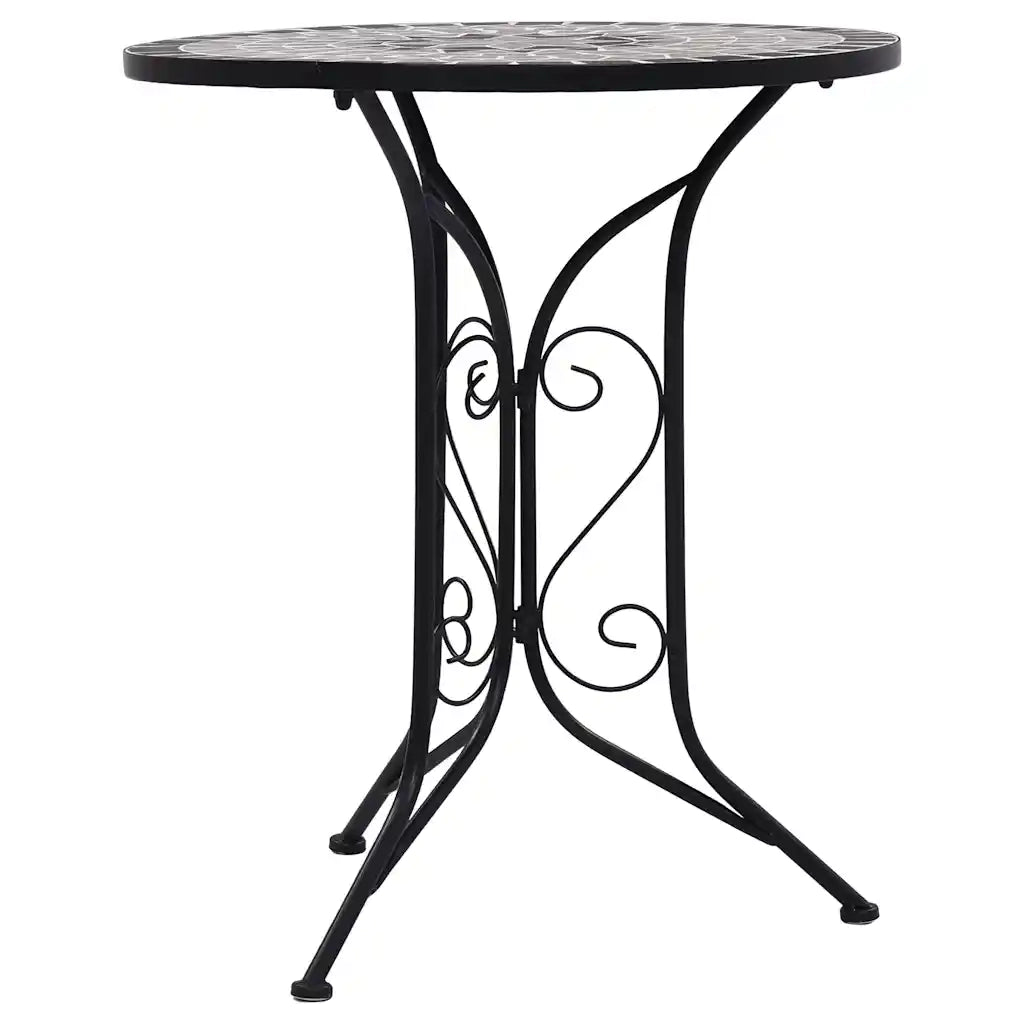 Tavolino da Bistrot con Mosaico Grigio 61 cm in Ceramica cod mxl 53317
