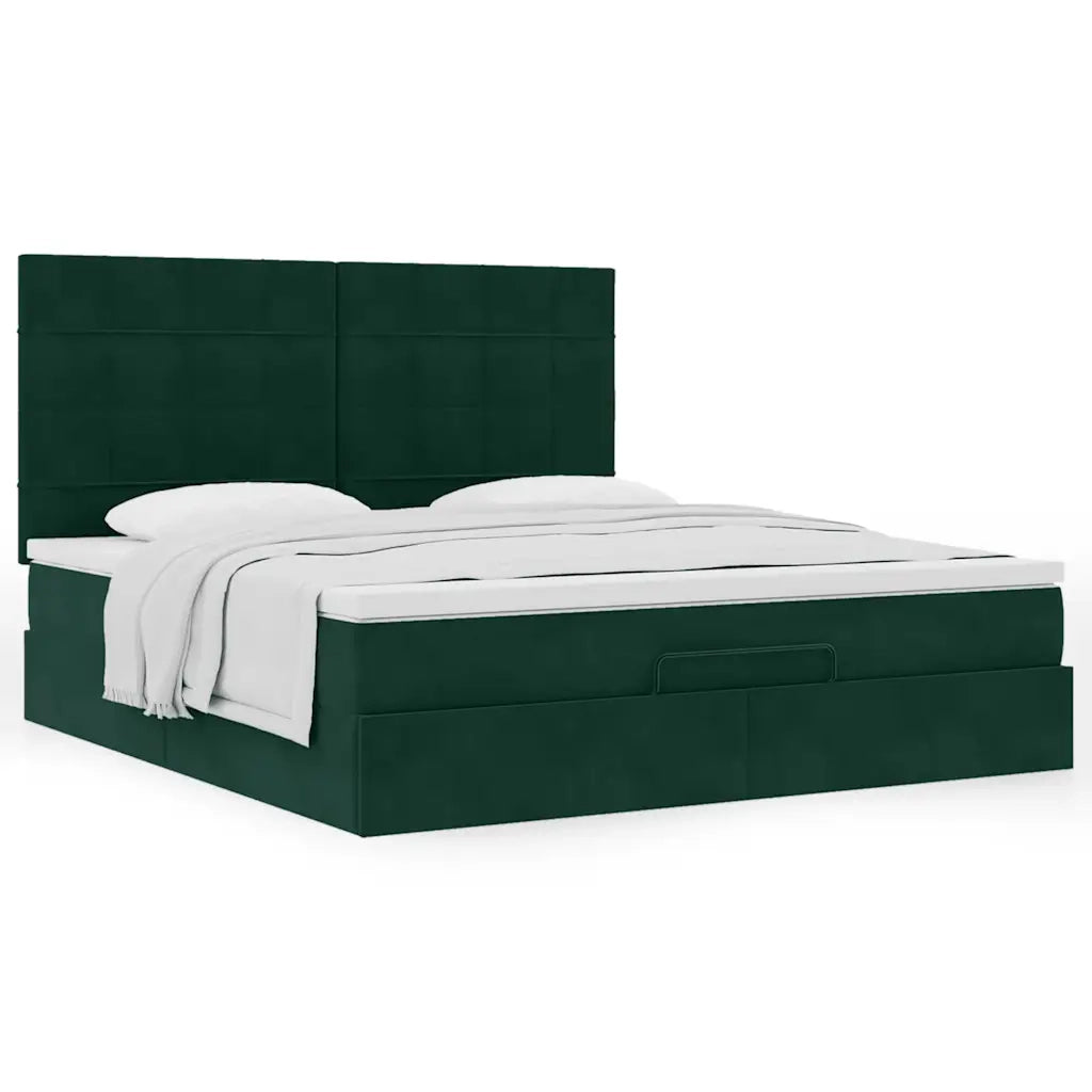 Struttura Letto Pouf con Materassi 160x200 cm Velluto 3313484