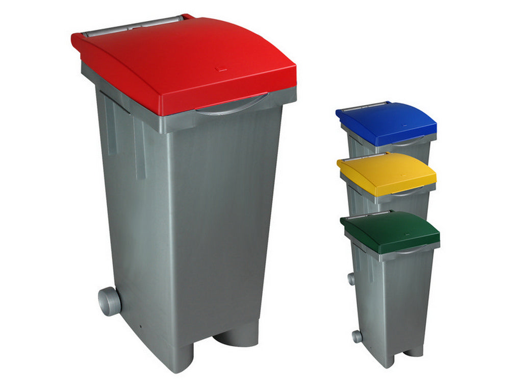 ics bidone tata color per differenziata lt. 80 - cm. 38x50x80 h col. verde/grigio cod:ferx.vit35819