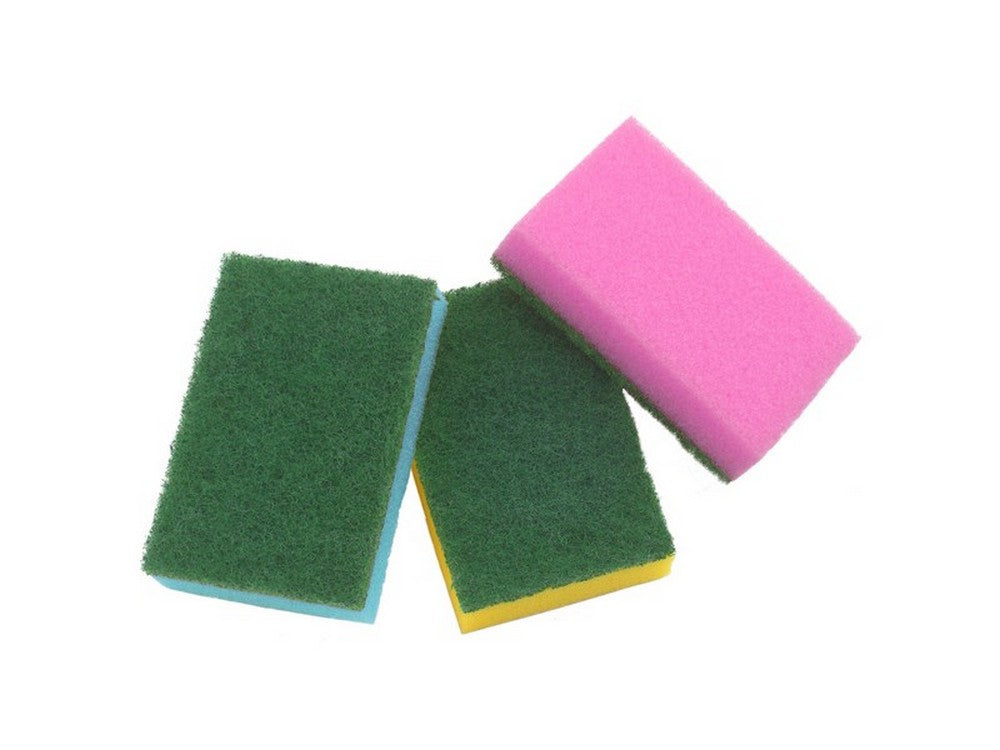 spugna abrasiva colorata 10 pz. col. assortiti cm. 9x6x3 h cod:ferx.vit38083