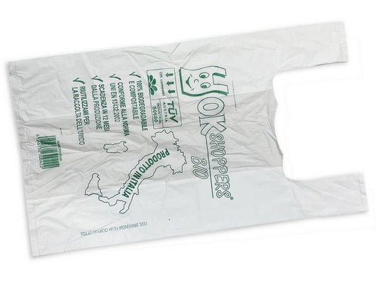 busta shopper biodegradabile 500 pz cm. 23+7+7x50 h - gr. 4,5 cod:ferx.vit49945